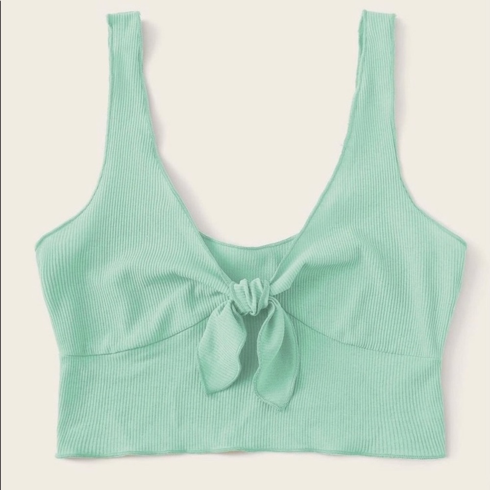 Light Blue Top Tie In Front